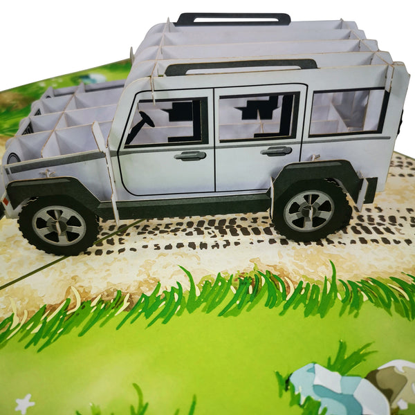 Jeep 4x4 Off Road Car in White Pop-Up Card - Image 3