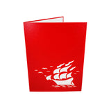 Colourful Sail Ship 3D Pop Up Card