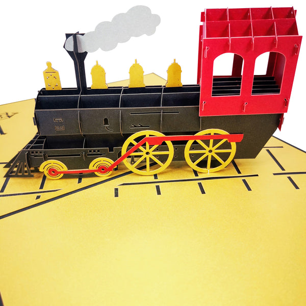 Golden Choo Choo Train Pop-Up Card - Image 3