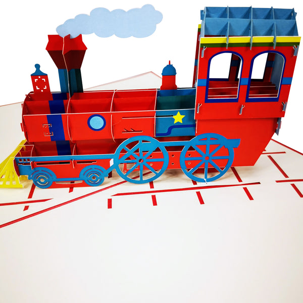 Red Choo Choo Train Pop-Up Card - Image 3
