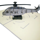 Silver Military Helicopter 3D Pop Up Card UK