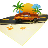 Coupe Car Sunset Cruising Pop-Up Card