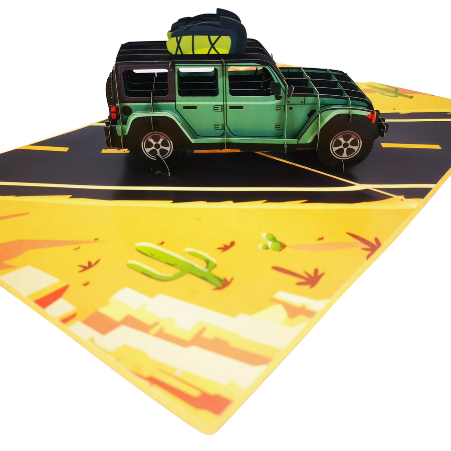 4x4 Off Road Adventure Car Pop-Up Card