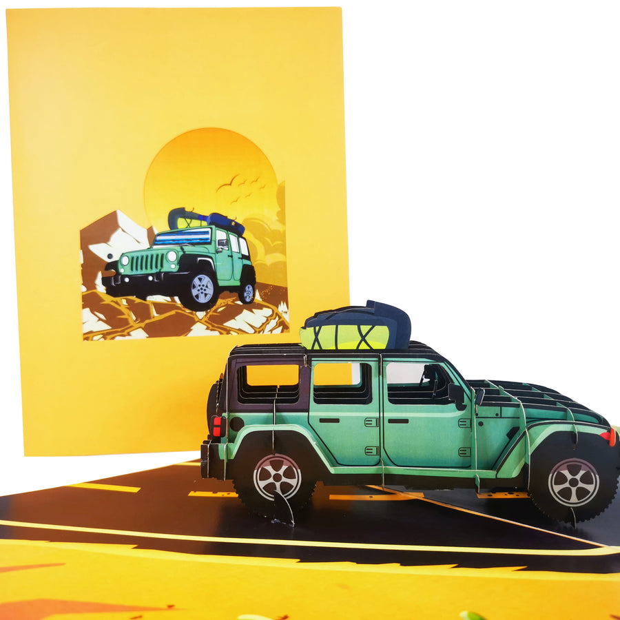 4x4 Off Road Adventure Car 3D Pop-Up Card by CardPop UK