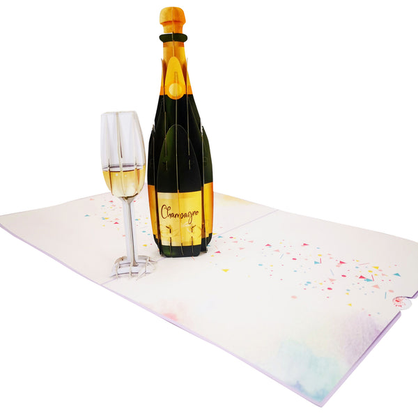 Champagne & Flute Pop-Up Card - Image 4