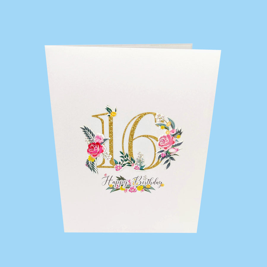 Sweet Sixteenth Birthday 3D Pop-Up Card UK