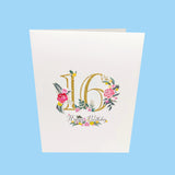 Sweet Sixteenth Birthday 3D Pop-Up Card UK