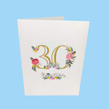 Thirtieth Birthday 3D Pop-Up Card UK