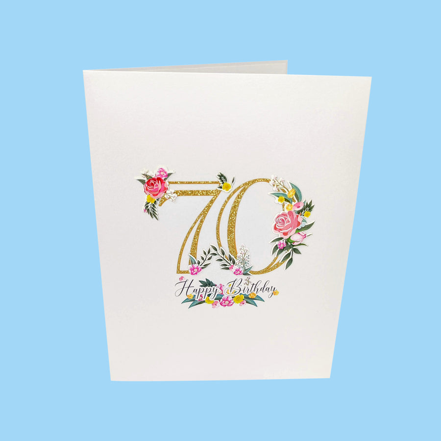 Seventieth Birthday 3D Pop-Up Card UK
