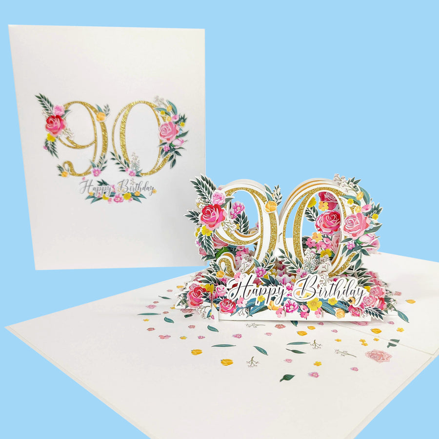 Ninetieth Birthday 3D Pop-Up Card UK