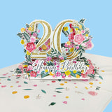 Twentieth Birthday 3D Pop-Up Card UK