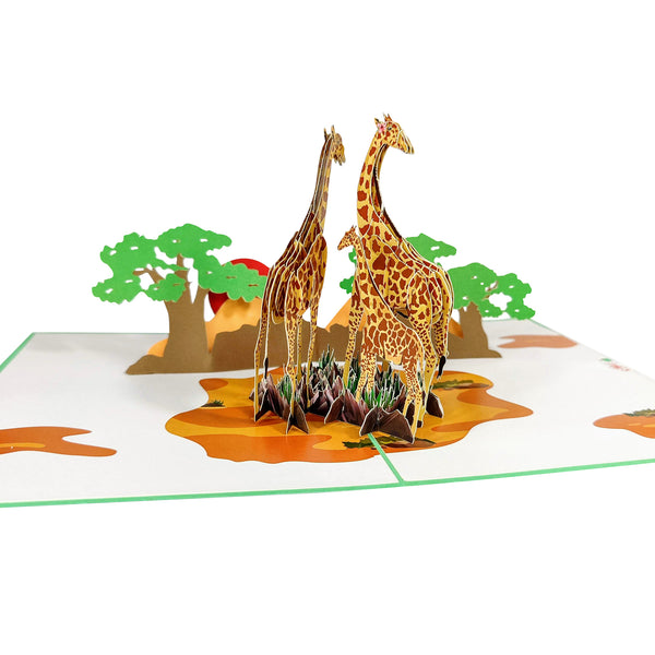 Giraffes on Safari Pop-Up Card - Image 3