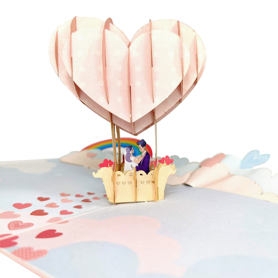 Love, Marriage & Hot Air Balloons 3D Pop-Up Card UK