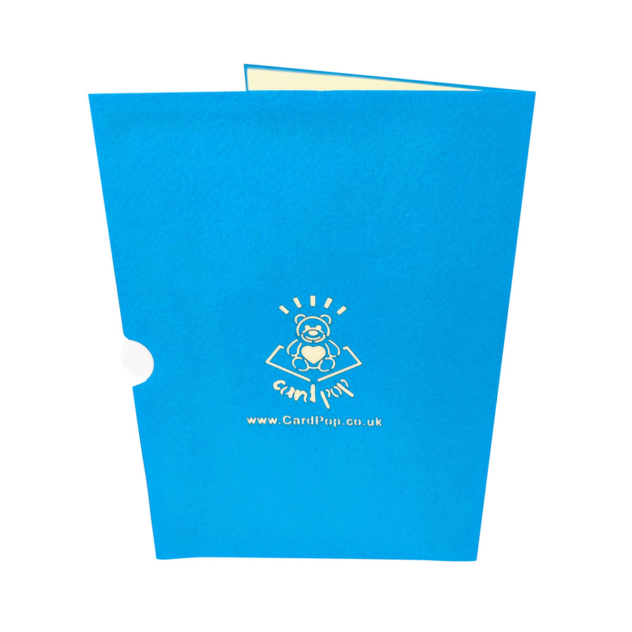 Blue Vespa Scooter 3D Pop-Up Card UK