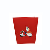 Romantic Moped Adventure Pop-Up Card