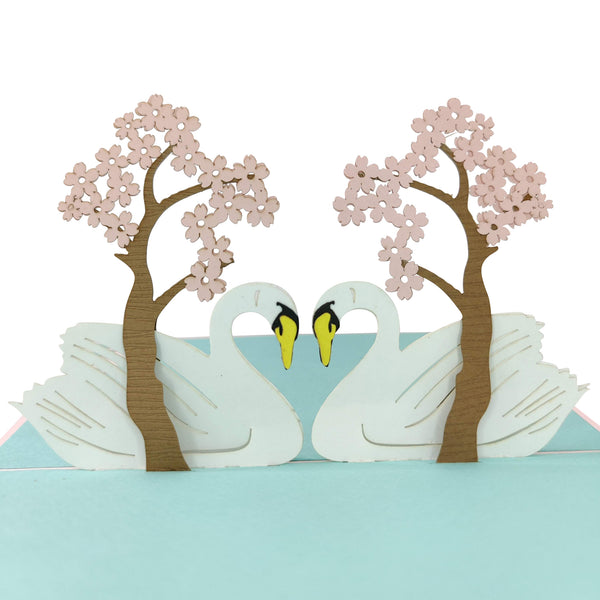 Love Swans Pop-Up Card - Image 4