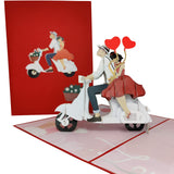 Romantic Moped Adventure Pop-Up Card