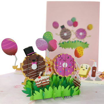 Donut Party Pop-Up Card