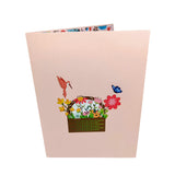 Wicker Flower Basket Pop-Up Card