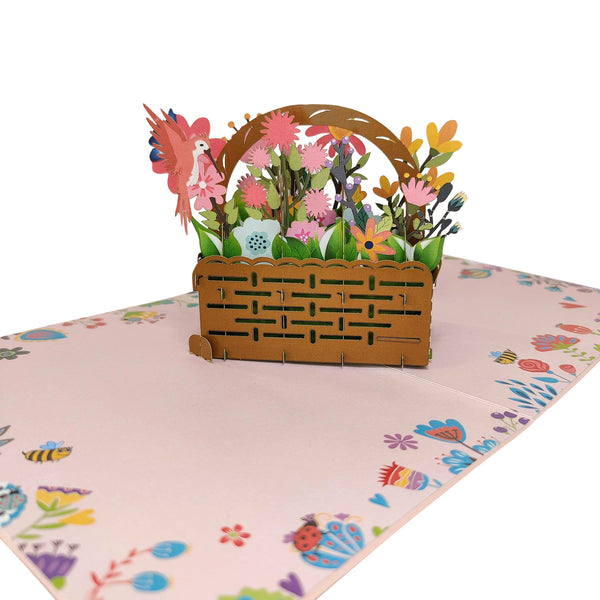 Wicker Flower Basket Pop-Up Card - Image 4