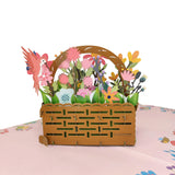 Wicker Flower Basket Pop-Up Card
