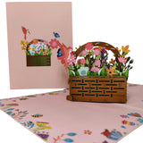 Wicker Flower Basket Pop-Up Card