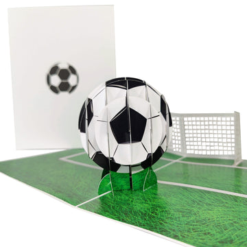White Football & Goal Pop-Up Card