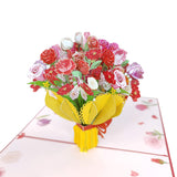 Mixed Red Flower Bouquet Pop-Up Card