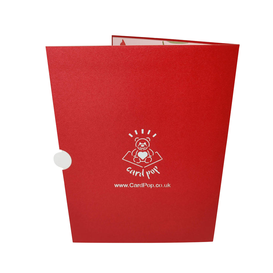 Mixed Red Flower Bouquet Pop-Up Card