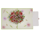Mixed Pink Flower Bouquet Pop-Up Card