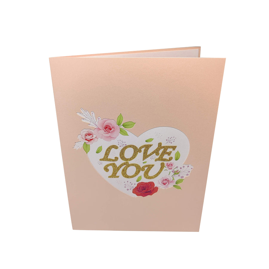 “Love You” Love Heart Pop-Up Card