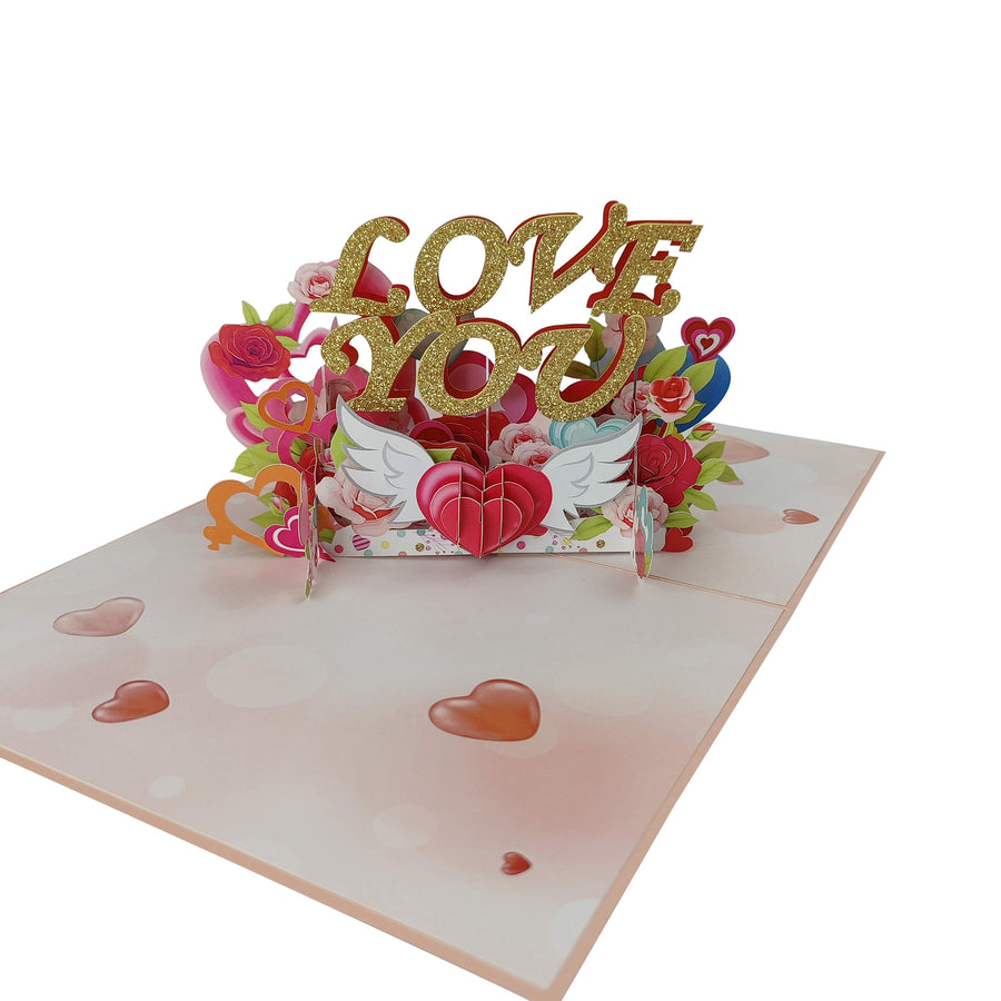 “Love You” Love Heart Pop-Up Card