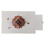 Red Rose Butterfly House Pop-Up Card