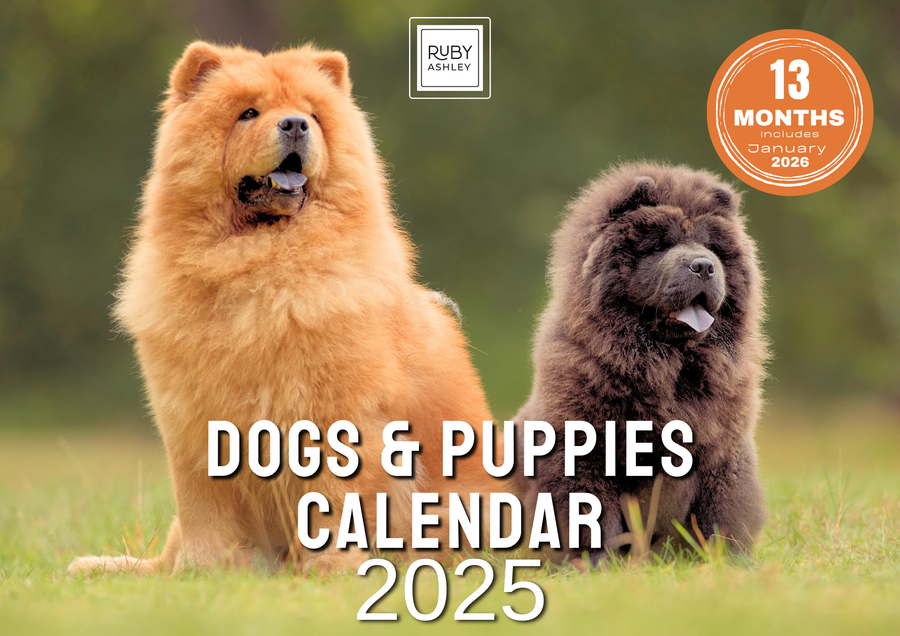 2025 Dogs & Puppies Calendar: 13 Months of Super Cute Images, UK Notable Dates, Essential Contacts & Religious Festivals Included