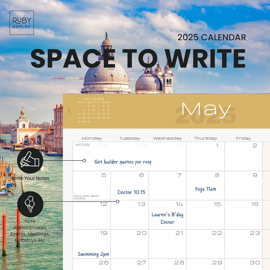 2025 Amazing Cities Calendar: 13 Months of Stunning Images, UK Notable Dates, Essential Contacts & Religious Festivals Included