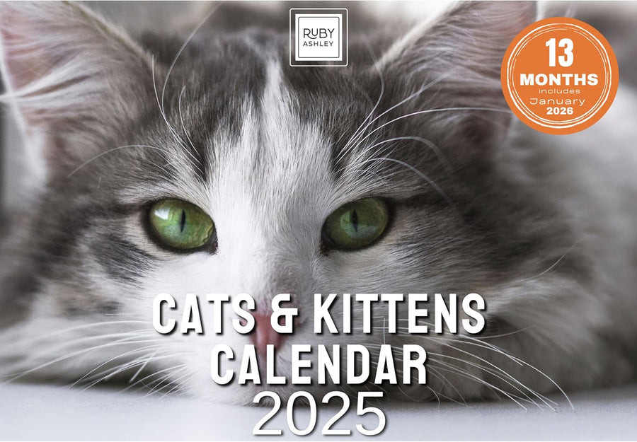 2025 Cats & Kittens Calendar: 13 Months of Cute Images, UK Notable Dates, Essential Contacts & Religious Festivals Included