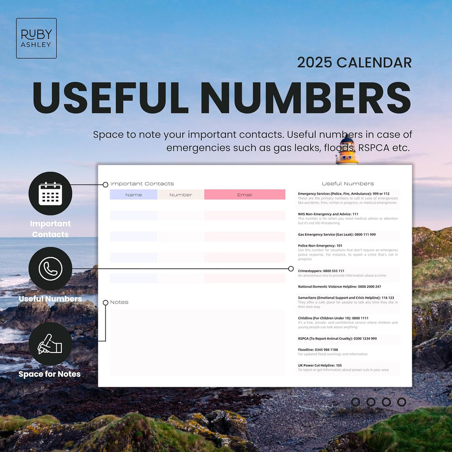 2025 British Seasons Calendar: 13 Months of Stunning Images, UK Notable Dates, Essential Contacts & Religious Festivals Included