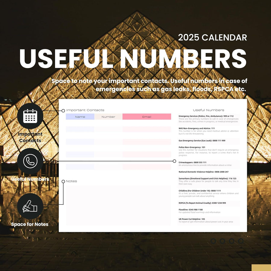 2025 Amazing Cities Calendar: 13 Months of Stunning Images, UK Notable Dates, Essential Contacts & Religious Festivals Included