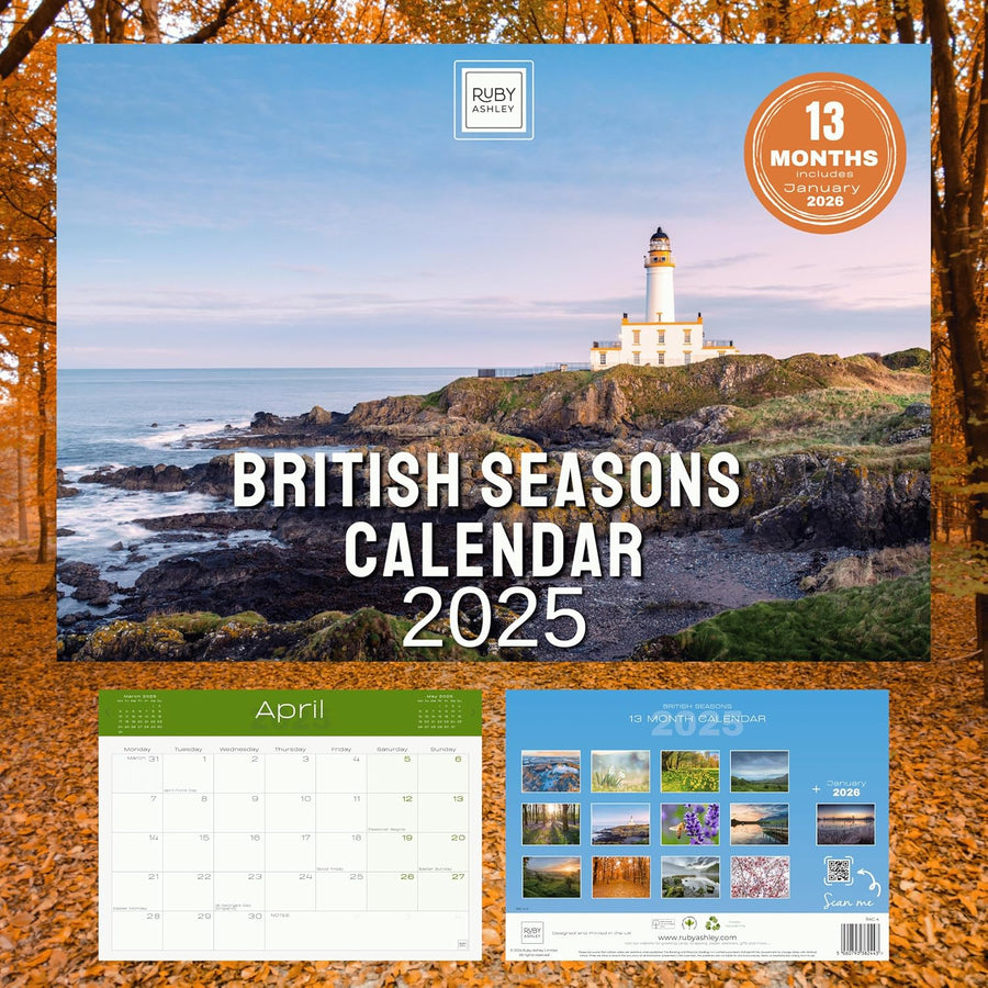2025 British Seasons Calendar: 13 Months of Stunning Images, UK Notable Dates, Essential Contacts & Religious Festivals Included