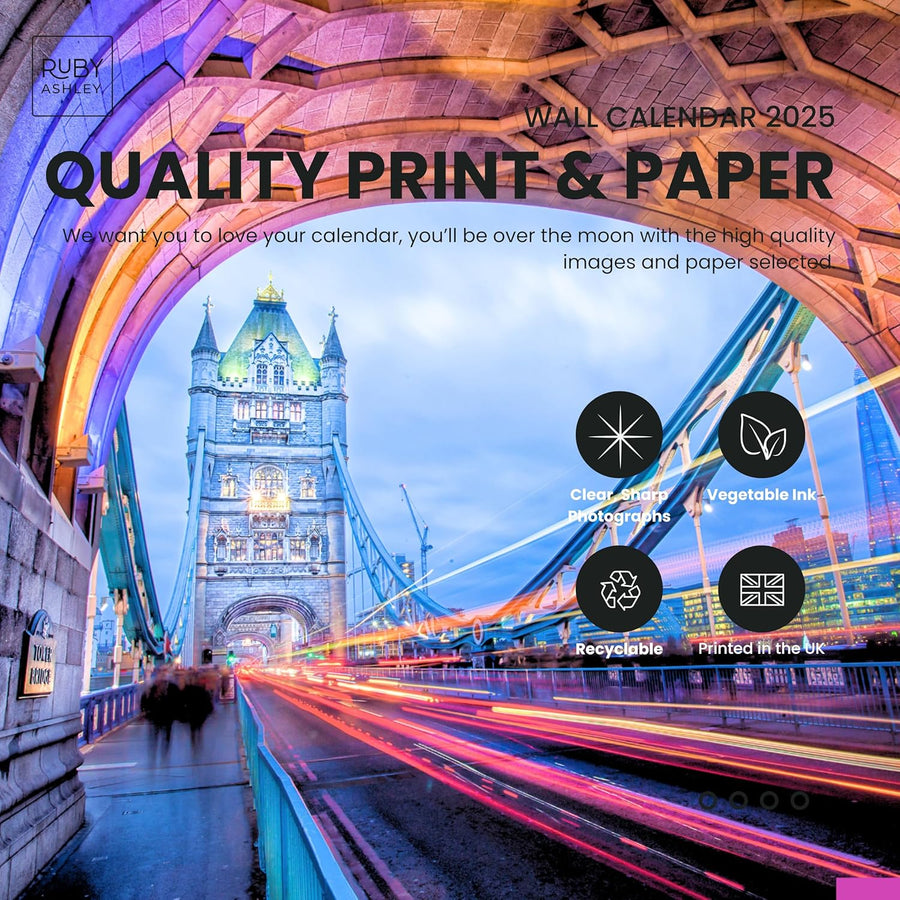 2025 Amazing Cities Calendar: 13 Months of Stunning Images, UK Notable Dates, Essential Contacts & Religious Festivals Included