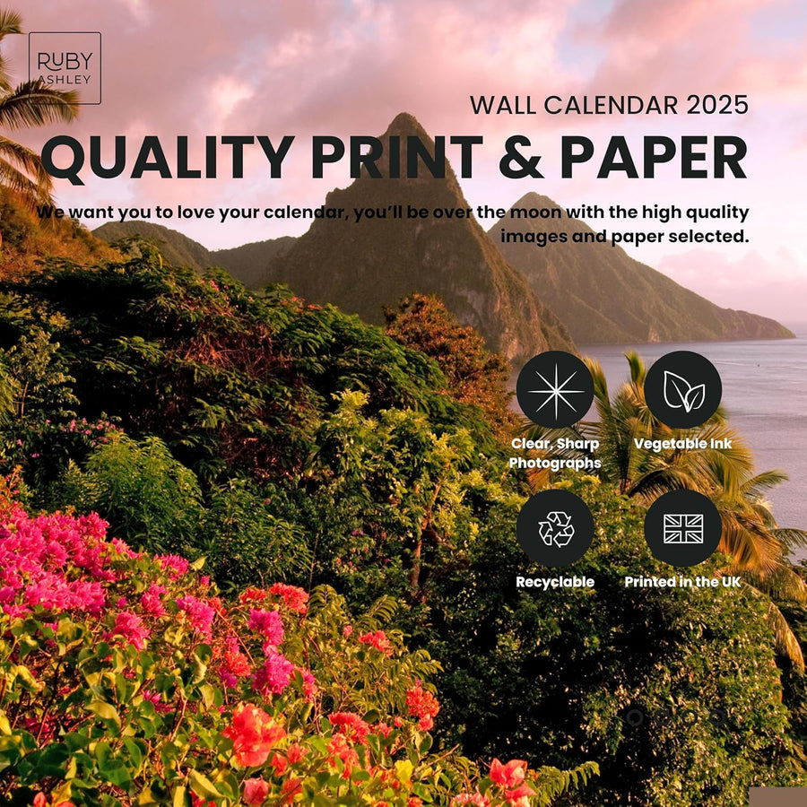 2025 Natural Wonders Calendar: 13 Months of Stunning Images, UK Notable Dates, Essential Contacts & Religious Festivals Included