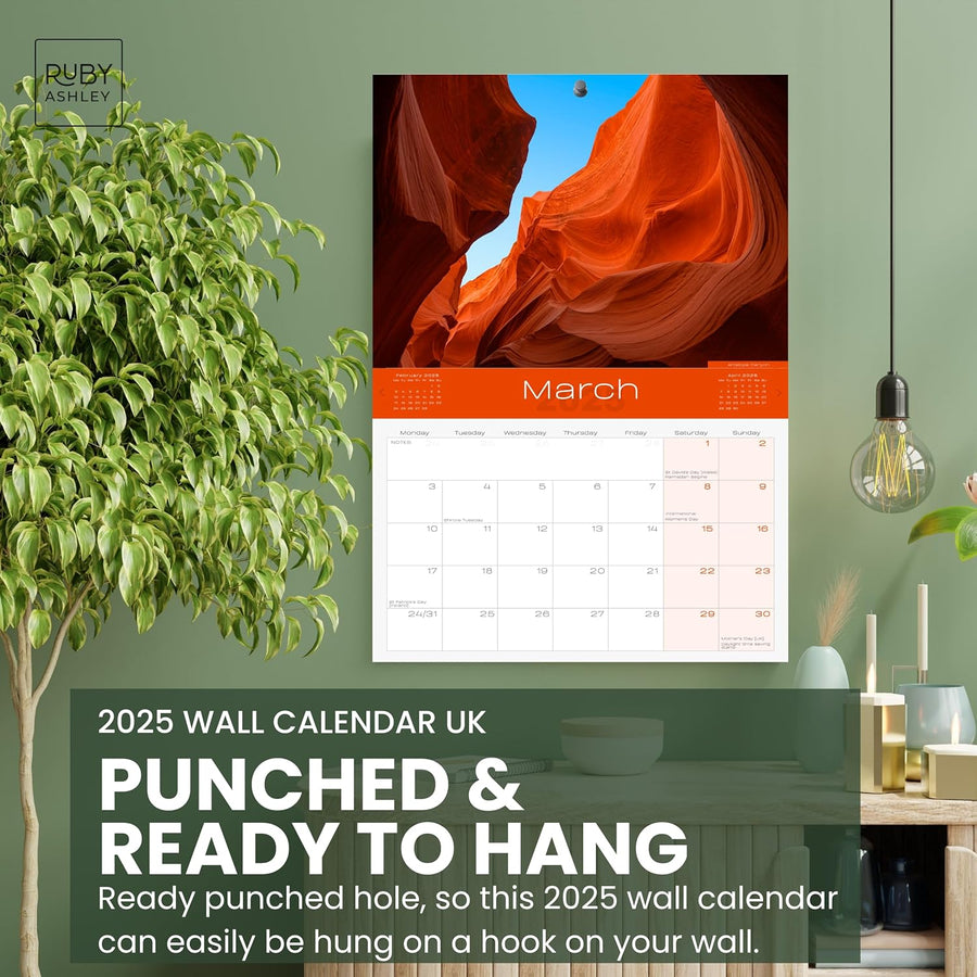 2025 Natural Wonders Calendar: 13 Months of Stunning Images, UK Notable Dates, Essential Contacts & Religious Festivals Included