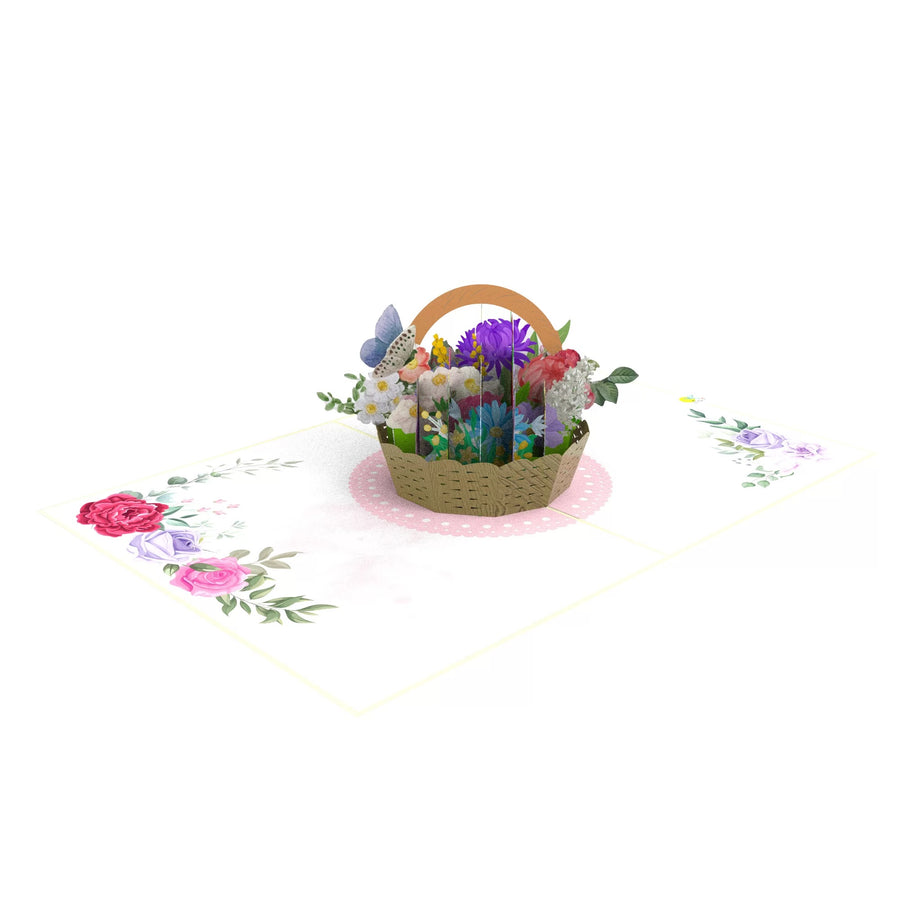 Lovely Flower Basket Pop-Up Card