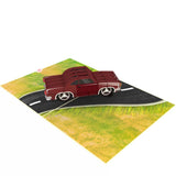 Red Coupe Car Pop-Up Card