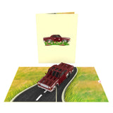 Red Coupe Car Pop-Up Card