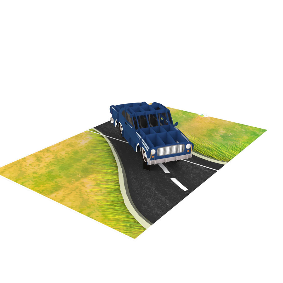 Blue Coupe Car Pop-Up Card