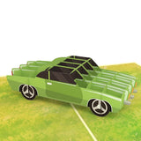 Green Coupe Car Pop-Up Card