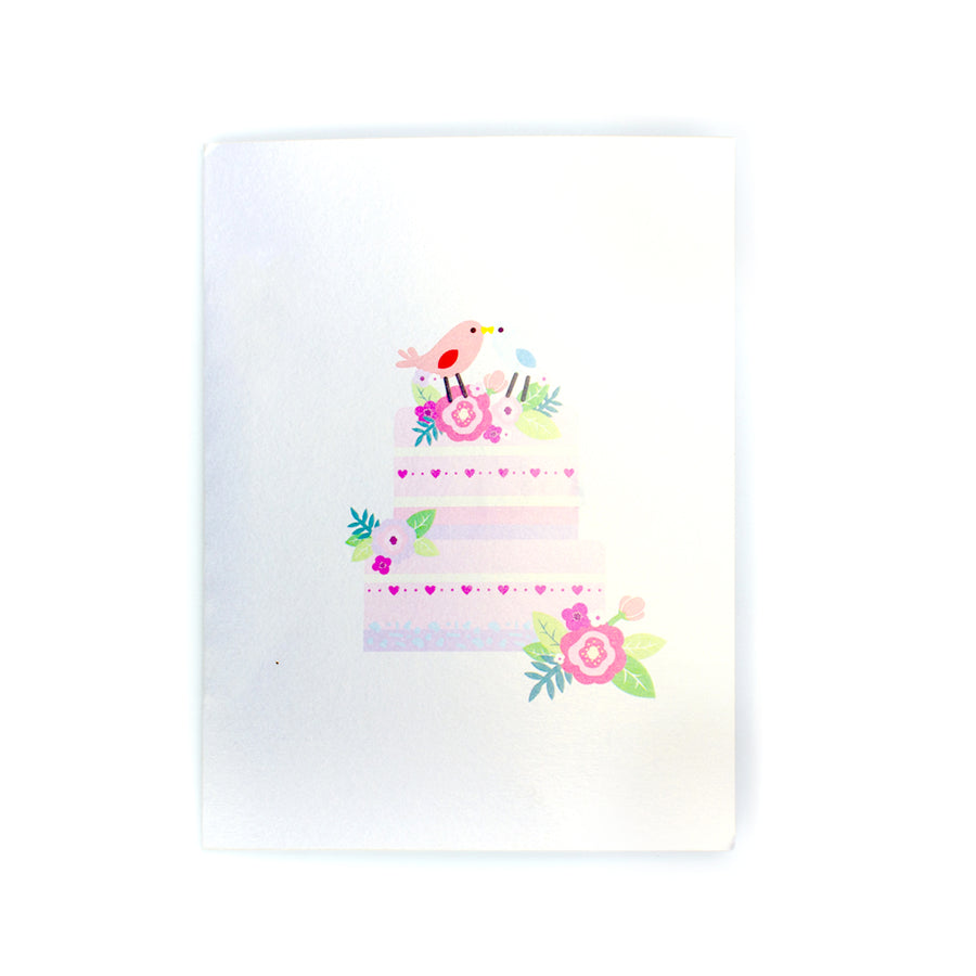 Wedding Cake Lover Birds Pop-Up Card