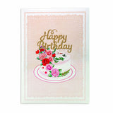 Happy Birthday Cake With Flowers And Butterfly Pop-Up Card