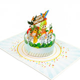 Young Jungle Birthday Cake for Kids Pop-Up Card